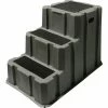 Diversified Plastics 3 Step Nestable Plastic Step Stand - Gray 25-3/4"W x 42"D x 29"H - NST-3-07