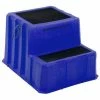 US Roto Molding 2 Step Nestable Plastic Step Stand - Blue 26"W x 33"D x 20"H - NST-2 BL