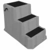 US Roto Molding 3 Step Nestable Plastic Step Stand - Gray 26"W x 43"D x 28"H - NST-3 GY