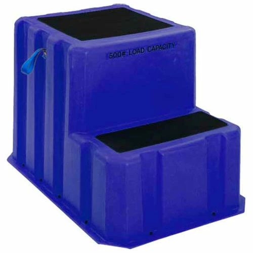 US Roto Molding 2 Step Plastic Step Stand Extra Large - Blue 25-1/2"W x 33"D x 24"H - NTXST-2 BL 1 US Roto Molding 2 Step Plastic Step Stand Extra Large - Blue 25-1/2"W x 33"D x 24"H - NTXST-2 BL