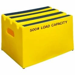 US Roto Molding 1 Step Plastic Step Stand - Yellow 19-1/2"W x 14"D x 12"H - ST-1 YEL -Cheap Janitorial Carts Store PD5 ST 1 YEL