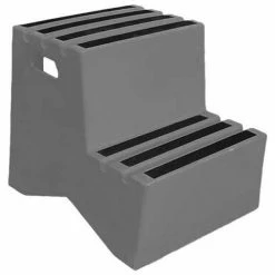 US Roto Molding 2 Step Plastic Step Stand - Gray 21"W x 24-1/2"D x 19-1/2"H - ST-2 GY