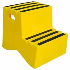 US Roto Molding 2 Step Plastic Step Stand - Yellow 21"W x 24-1/2"D x 19-1/2"H - ST-2 YEL 25 US Roto Molding 2 Step Plastic Step Stand - Yellow 21"W x 24-1/2"D x 19-1/2"H - ST-2 YEL -Cheap Janitorial Carts Store PD5 ST 2 YEL