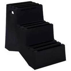 US Roto Molding 3 Step Plastic Step Stand - Black 20"W x 33-1/2"D x 28-1/2"H - ST-3 BK