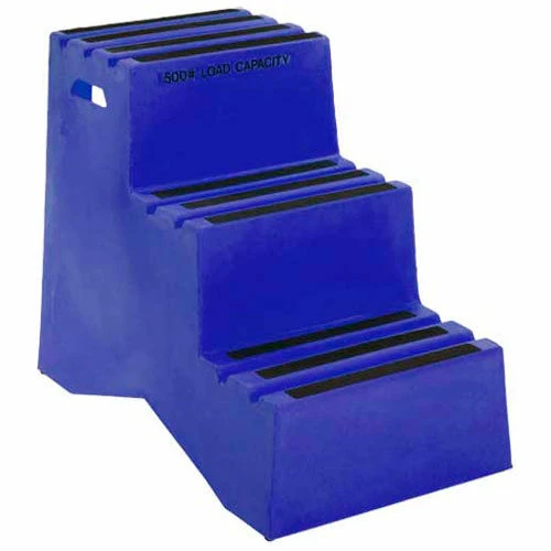 US Roto Molding 3 Step Plastic Step Stand - Blue 20"W x 33-1/2"D x 28-1/2"H - ST-3 BL 1 US Roto Molding 3 Step Plastic Step Stand - Blue 20"W x 33-1/2"D x 28-1/2"H - ST-3 BL