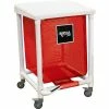 Royal Basket Trucks PVC Hamper, 35 Gal, Sgl, Red Mesh Liner, 2 Sw/2 Sw Lock, with Foot Pedal