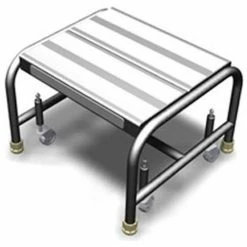Tri-Arc 1 Step Mobile Aluminum Step Stand w/ Solid Ribbed Top Step & 16"W Platform - WLAR001164 -Cheap Janitorial Carts Store TRC WLAR001164