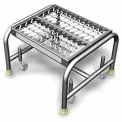 Tri-Arc 1 Step Mobile Aluminum Step Stand w/ Grip Strut Top Step & 16"W Platform - WLAR001165 -Cheap Janitorial Carts Store TRC WLAR001165