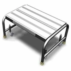 Tri-Arc 1 Step Mobile Aluminum Step Stand w/ Solid Ribbed Top Step & 24"W Platform - WLAR001244 -Cheap Janitorial Carts Store TRC WLAR001244