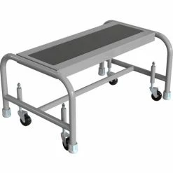 Tri-Arc 1 Step Mobile Steel Step Stand w/ Solid Anti-Slip Top Step & 24"W Platform - WLSR001243