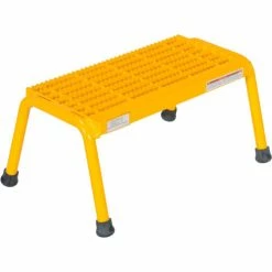 Vestil Aluminum Yellow Step Stand - 1 Step Welded - SSA-1-Y -Cheap Janitorial Carts Store VEI SSA 1 Y