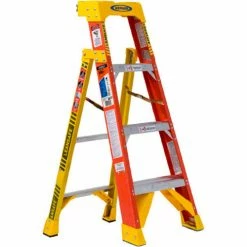 Werner 4' Fiberglass Leansafe Ladder w/ Plastic Tool Tray, 300 lb. Cap - L6204 16 Werner 4' Fiberglass Leansafe Ladder w/ Plastic Tool Tray, 300 lb. Cap - L6204 -Cheap Janitorial Carts Store WER L6204