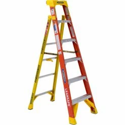 Werner 6' Fiberglass Leansafe Ladder w/ Plastic Tool Tray, 300 lb. Cap - L6206 18 Werner 6' Fiberglass Leansafe Ladder w/ Plastic Tool Tray, 300 lb. Cap - L6206 -Cheap Janitorial Carts Store WER L6206