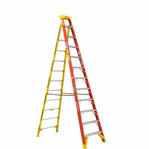 Werner 12' Fiberglass Leansafe Ladder w/ Plastic Tool Tray, 300 lb. Cap - L6212 9 Werner 12' Fiberglass Leansafe Ladder w/ Plastic Tool Tray, 300 lb. Cap - L6212 - Image 9