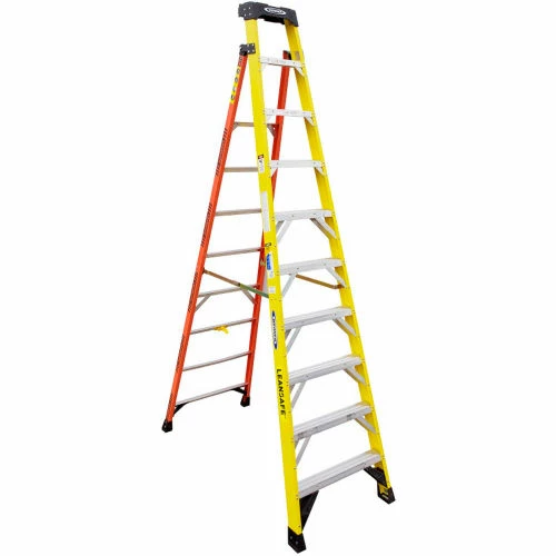 Werner 10' Fiberglass Leansafe Ladder w/ Plastic Tool Tray, 375 lb. Capacity - L7310 1 Werner 10' Fiberglass Leansafe Ladder w/ Plastic Tool Tray, 375 lb. Capacity - L7310