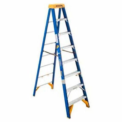 Werner 8' Type 1AA Fiberglass Electricians JobStation Ladder 375 lb. Cap - OBEL08 1 Werner 8' Type 1AA Fiberglass Electricians JobStation Ladder 375 lb. Cap - OBEL08
